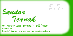 sandor ternak business card